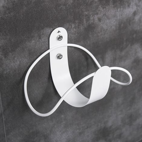 Soporte de pared de acero inoxidable para mangueras, con capacidad para mangueras de hasta 30 metros de longitud, color blanco. (1/4)
