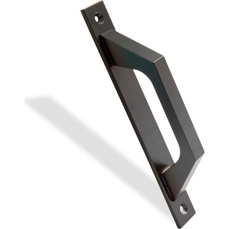 Poignée de porte en aluminium, poignée de porte coulissante ou battante, poignée droite pratique et confortable, noire (1/4)