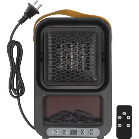 Petit radiateur électrique pour usage intérieur, ventilateur Portable, bureau silencieux avec télécommande, bureau, maison, chambre à coucher, prise américaine, 110V (1/5)