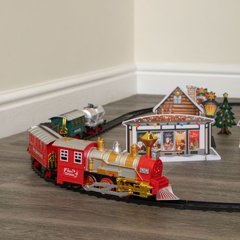 Festive Flyer Christmas Train Set with Pop Up Village (1/5)