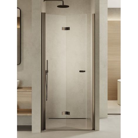 Porte de douche pliante gauche 70 cm inox brossé ANTILLES GUNMETAL BRUSHED (1/5)