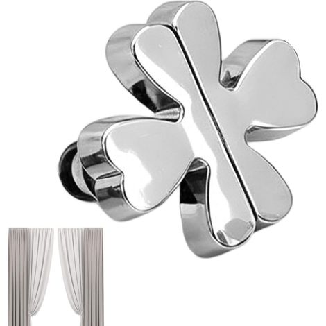 1 paire d'attaches magnétiques pour rideaux transparents sans perçage, faciles à installer, pour salle de douche, tonnelle, maison, chambre à coucher, camping-car, locataires, parents (1/5)