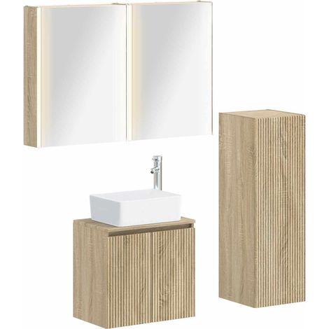 Bathroom Furniture Set 4 pcs Sonoma Oak vidaXL (1/5)