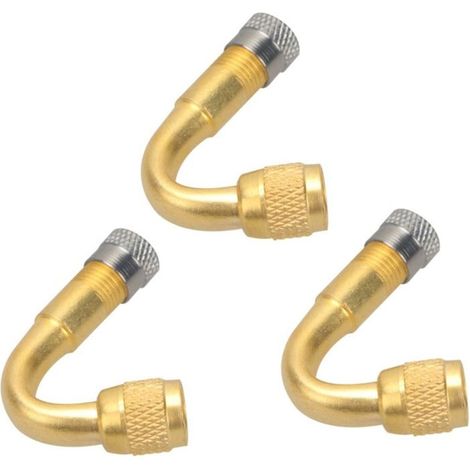 3 Pièces Adaptateurs de Valve de Pneu Rallonges à Degrés pour Gonflage de Voitures Camions Remorques et Véhicules Couleur