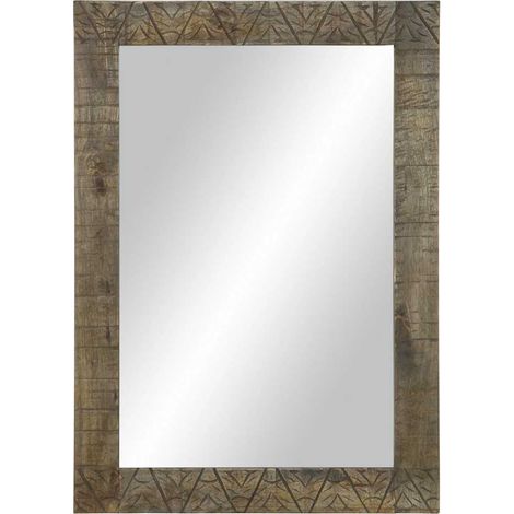 Miroir de salle de bain 50x2,5x70 cm bois de manguier massif