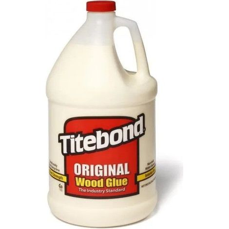 Colle à bois Titebond Original 3.785 L – Prise rapide pour bois dur et tendre – Soluble à l'eau – Nettoyage facile avec chiffon humide