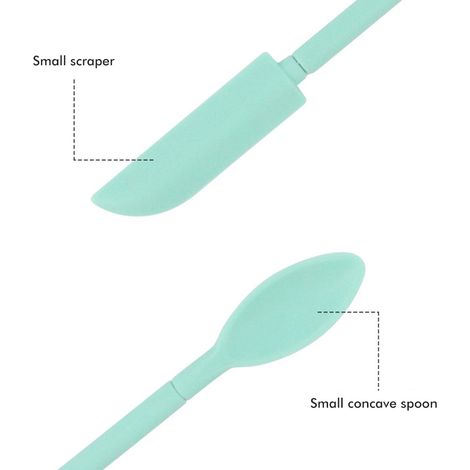Lot de 2 mini spatules en silicone réutilisables et rétractables, fines et raclettes pour pots, idéales pour le maquillage, la beauté et la cuisine. (1/5)