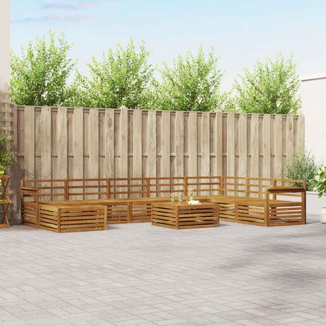 vidaXL Outdoor-Sofagarnitur 9 pcs Natur Massivholz Akazie (1/5)
