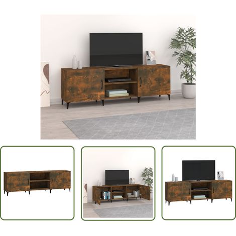 The Living Store TV-Schrank Räuchereiche 150x30x50 cm Holzwerkstoff - TV Schrank - Holzschaukel - Regal - Wohnzimmereinrichtung - Media Möbel (1/5)