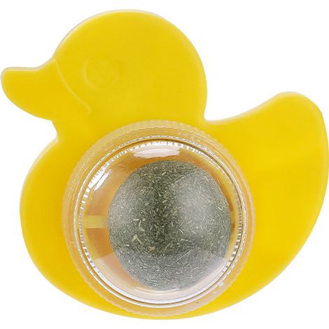 Chat jouet balle cataire balle teasing chat balle rotative balle molaire bâton dent nettoyage balle teasing chat jouet balle interactive , Jaune, canard (1/5)