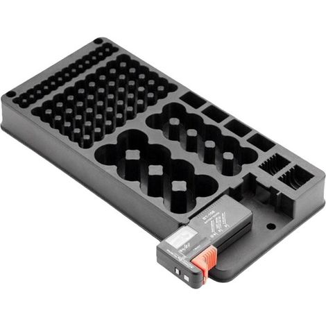 Caja de baterías con pantalla digital y comprobador de nivel para pilas AAA, AA, CD y de 9V. (1/2)