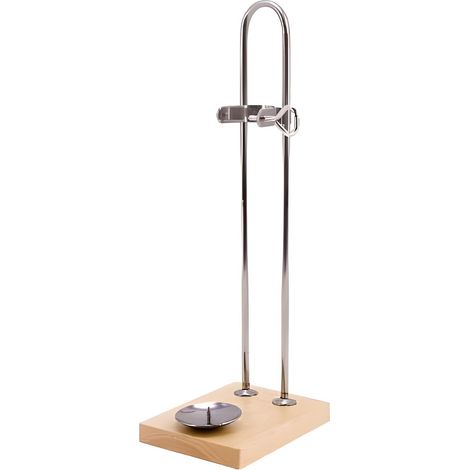 Support à jambon vertical en acier inoxydable/bois - Longueur 25 x Profondeur 18 x Hauteur 3 cm
