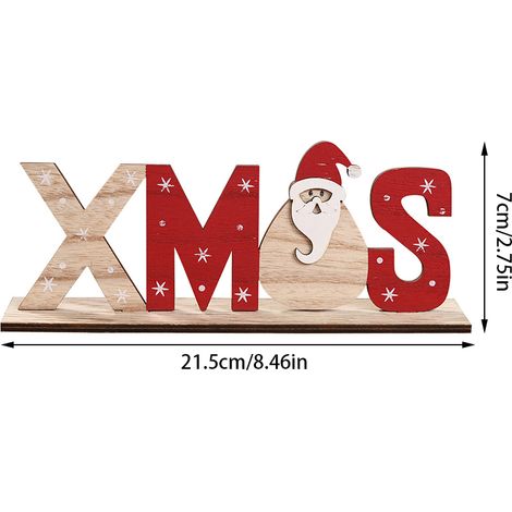 Weihnachtsdekoration aus Holz: Weihnachtsmann, Schneemann, Schneeflocken, dekorative Buchstaben für Tisch und Party. (1/5)