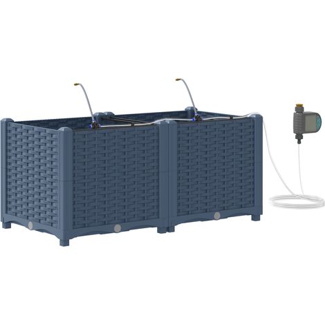 Pots de jardin,Jardinière Gris 80 x 40 x 37.5 cm Acier CFW88698 (1/5)