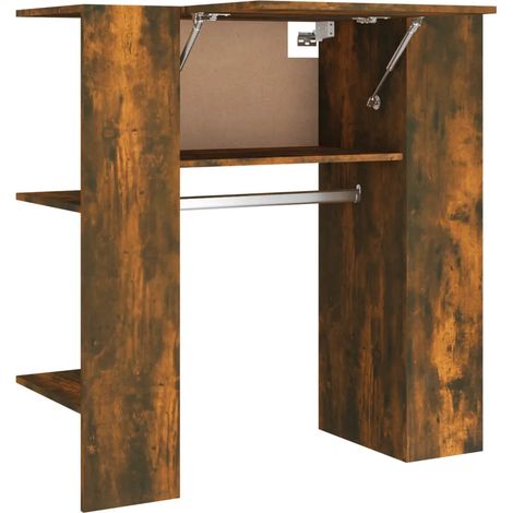 Moderno mobile da ingresso con ripiani 97,5 x 37 x 99 cm design elegante in legno multistrato rovere fumo 020048441