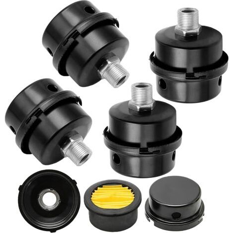 4 Pièces Filtre Air Compresseur, 3/8" 16mm Silencieux de Filtre à Air, Filtre silencieux pour compresseur d'air, Silencieux pour Compresseur d'Air, Filtres de Silencieux, Pour Compresseur d'Air