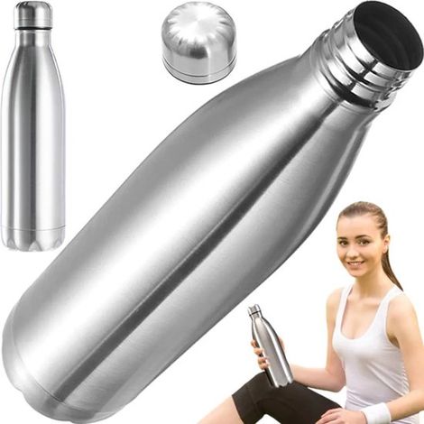 Botella de agua,botella para beber,500 ml,actividades al aire libre,acero inoxidable (1/5)