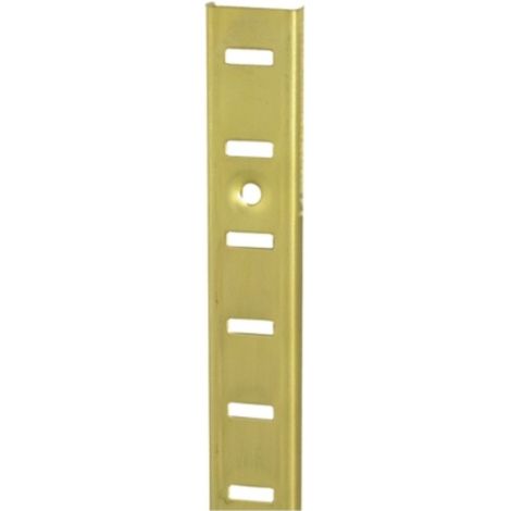 Monin – Crémaillère pour étagère en acier laitonné 2000x11mm – Résistante aux charges lourdes – Fixation à vis pour installation facile