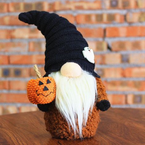 Gnome Halloween - Décoration Debout pour Intérieur - Chambre Salon Bureau - Hauteur 25 cm - Lot de 1 (1/5)