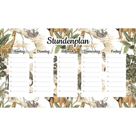 Magnetischer Unterrichtsplan „Exotische Safari“ (45 x 26 cm)