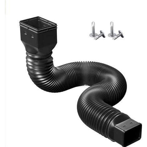 Kit D'extension de Bec de Descente ExtensibleCreuser, Rallonges de Tuyau de Drainage de Gouttière Rétractable, 20 à 59 Pouces, Loquet de Lavabo (Black) (1/5)