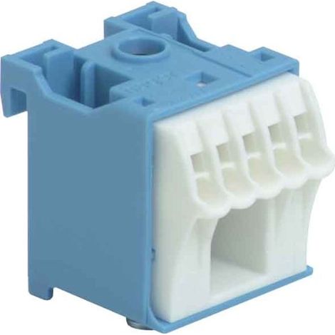 Bloque de bornes autoajustable 63A QC azul, 18 bornes, 33x75x34mm KN18N