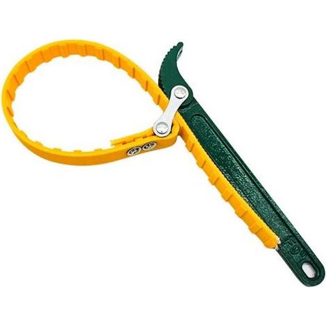 Lntyq Clé à sangle pour filtre à huile - Multifonctions - Clé à sangle en caoutchouc - Clé à cliquet pour décapsuleur, tubes réglables - Outil à main (jaune) (1/5)