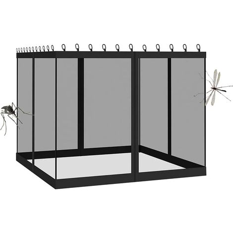 Panneau moustiquaire pour pergola 3 m x3m, Filet moustiquaire pour tonnelle, Pavillon 4 Parties latérales Protection Insectes (1/5)