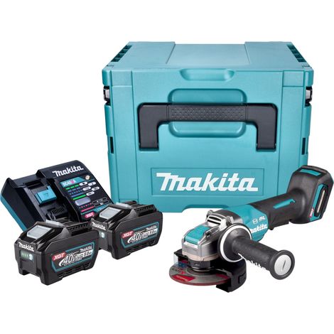 Makita GA 047 GT201 Meuleuse d'angle sans fil 40 V max. 125 mm X-LOCK Brushless + 2x batterie 5,0 Ah + chargeur + Makpac (1/5)