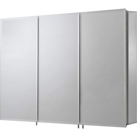 Croydex Large Triple Door Bathroom Cabinet, Hang 'n' Lock™ , 84 x 109cm - Kennet (1/5)