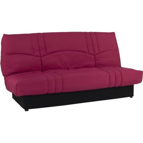 Canapé convertible Clic-clac - 3 places - Tissu Bordeaux - 190 x 90 x 92 cm - PIXIE (1/5)