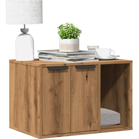 Cat Litter Box Enclosure Artisian Oak 60x40x40 cm Engineered Wood vidaXL