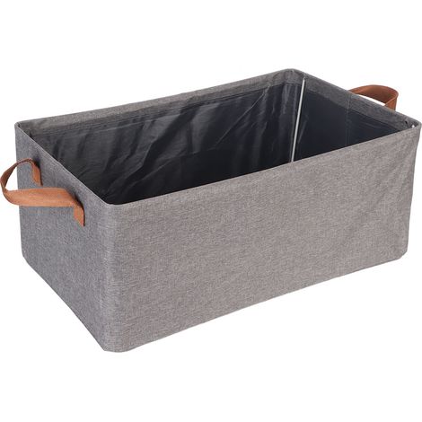 Boîte de rangement pour vêtements épaisse et robuste, avec une grande ouverture et une poignée pliable convient pour les vêtements et les serviettes. (1/5)