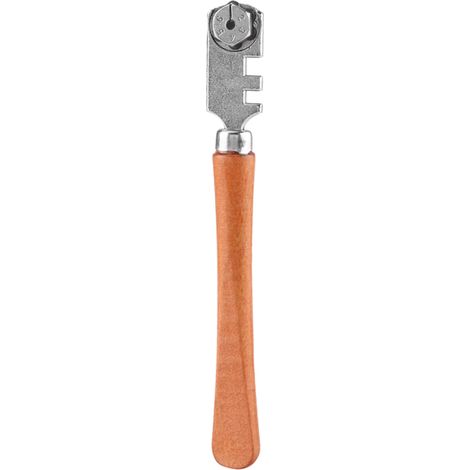 130MM Professional Six Wheel Glass Cutter Craft Cutting Kit Tool with Wooden Handle