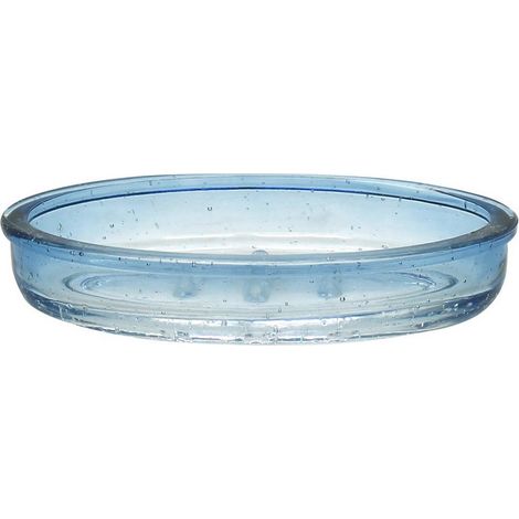 Portasapone in vetro azzurro sfumato - serie Drops