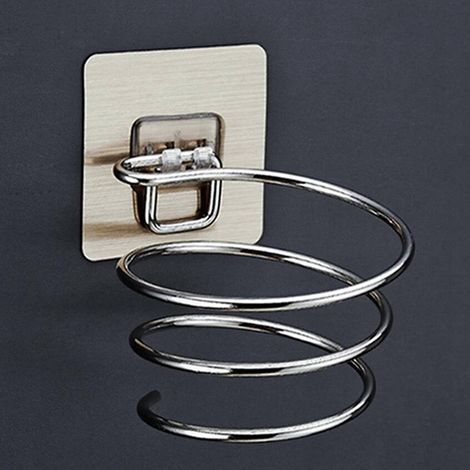 MINKUROW Haartrocknerhalter, selbstklebende Haartrockner-Wandhalterung aus Edelstahl, kein Bohren, 4 x selbstklebende Befestigungen enthalten (1/5)