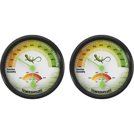 1 Pièce Hygromètre, Cadran Analogique, Mesure Température Humidité, Pour Vivarium Élevage (1/2)