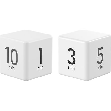 Cube Timer - 5 15 30 60 Min Preset Countdown Timer - Kitchen Study Workout Focus Timer - ABS Plastic - Requires 2 AAA Batteries (1/5)