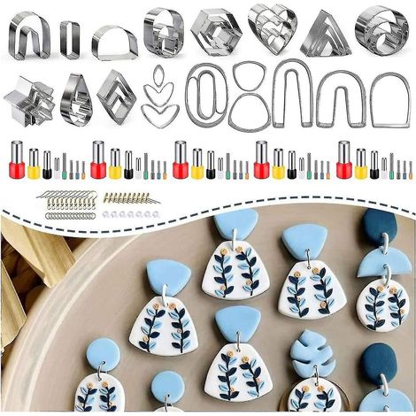 Ensemble de 126 couteaux à pâte polymère, accessoires géométriques pour la création de boucles d'oreilles. (1/5)