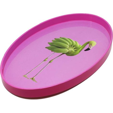 WD Lifestyle Vassoio Svuotatasche Ovale Fenicottero 28x17 cm – Vassoio Decorativo da Arredo (1/2)