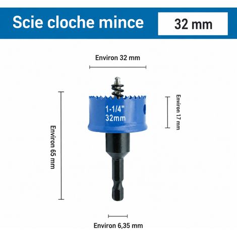 Scie cloche ultra-fine Ø 32 mm pour coffret électrique 32mm 32 10 200 g – Livraison gratuite
