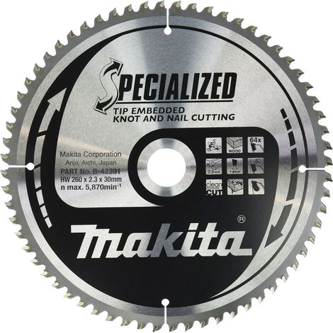 Makita Sägeblatt SPECIALIZED 260x30x64Z (1/2)
