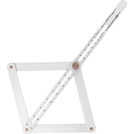 Goniomètre à 4 plis, rapporteur d'angles à 4 plis, règle diagonale, profileur de plafond, pour charpentier, artisan, couvreur, 38 x 22,63 cm, argent, aluminium A (1/5)