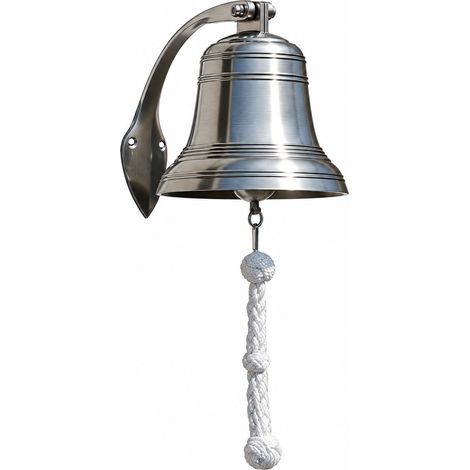 Cloche murale marine en laiton étamé avec corde 32 cm (1/2)