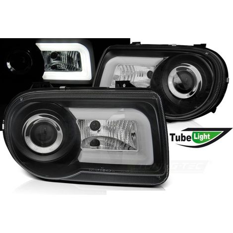 Paire de feux phares Chrysler 300C 05-10 Daylight LTI noir-27361252 (1/4)