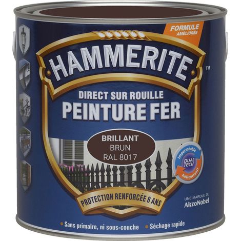 Peinture Direct Sur Rouille Laqué - Brun RAL 8017 - 0,75 L - Hammerite