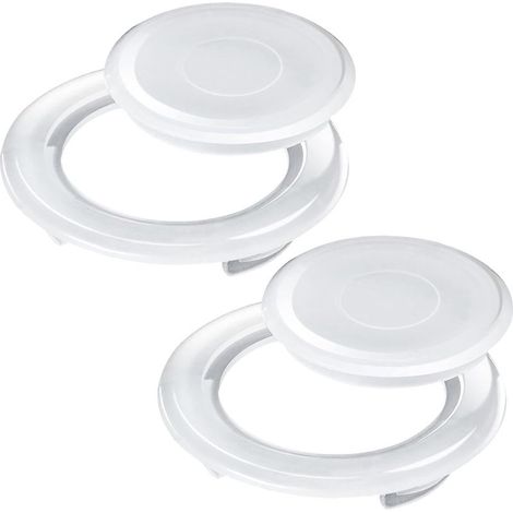Lot de 2 inserts de table de parasol de 5,1 cm avec capuchon, anneau standard pour trou de parasol pour terrasse, verre, terrasse et table de cour (blanc, 42 mm-65 mm) (1/5)
