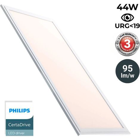 Panel LED Slim 120X30 Cm - Driver Philips - 44W - UGR19 - Blanco Cálido