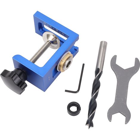 Kit de gabarit de trous de poche gabarit de perçage de cheville en bois set guide de perçage réglable poinçonneur localisateur pour porte d'armoire (1/5)