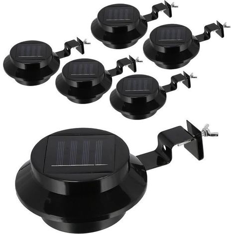 Regenrinnen-Solarleuchten - Set aus 6 Stück, Material Kunststoff/Metall, Außenbeleuchtung - Etikettenleuchten
